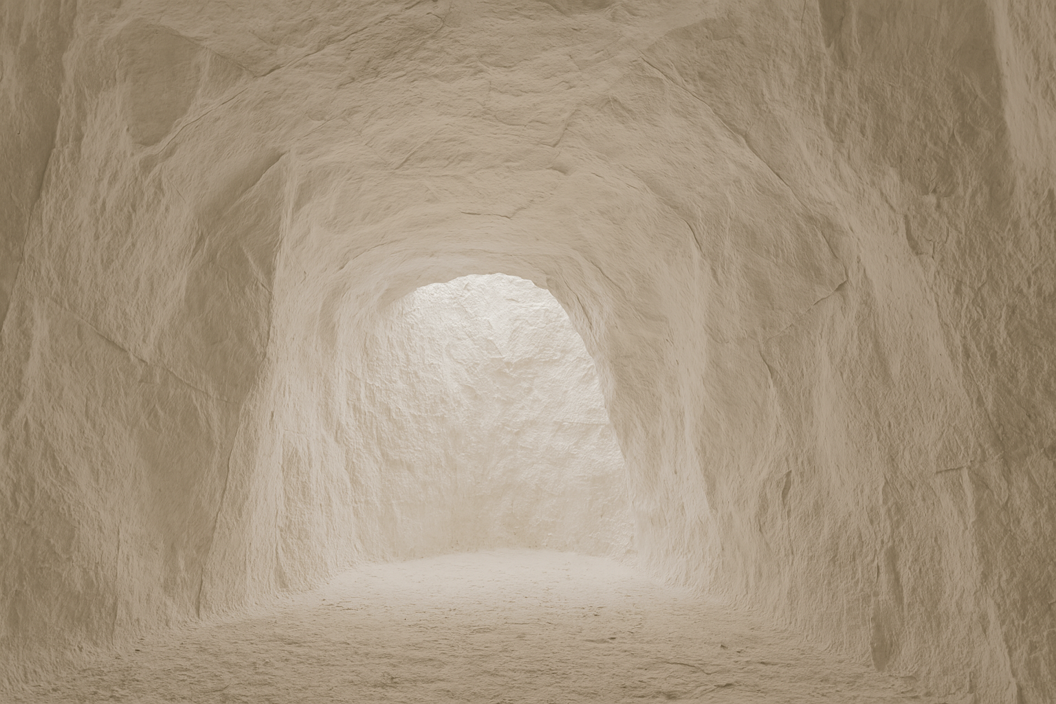 白い洞窟状の空間を示す、White Caveのコンセプトイメージ